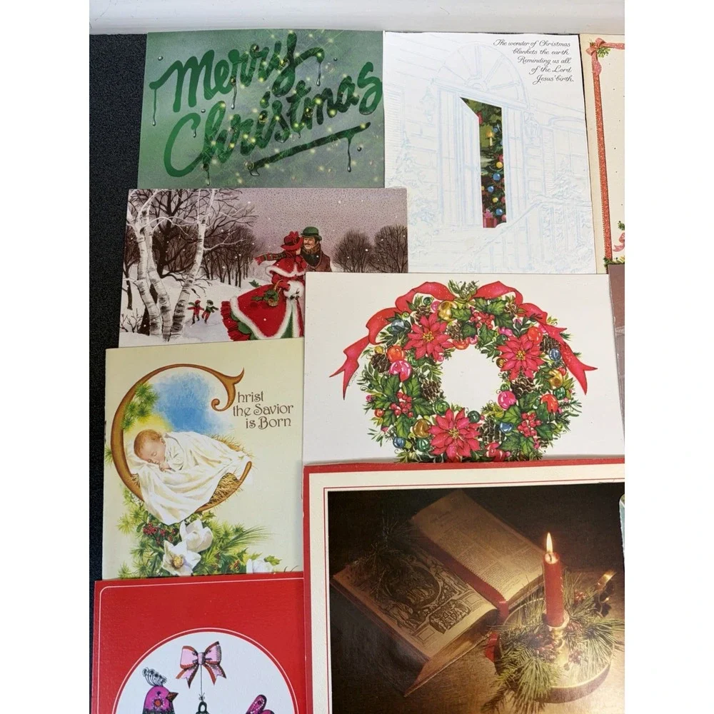 Vintage Christmas Cards Fronts ONLY Traditional Scrapbooking Decoupage Lot 50+